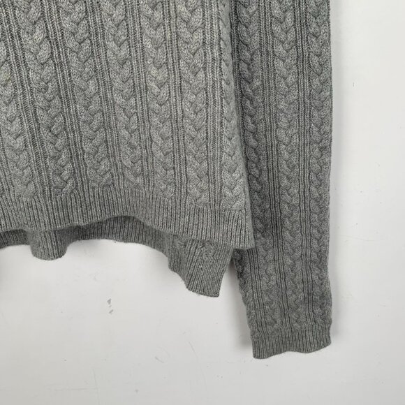 Miu Miu Grey Cashmere Cable-Knit Sweater S Round Neck Long Sleeve Knitwear Made - Picture 4 of 8